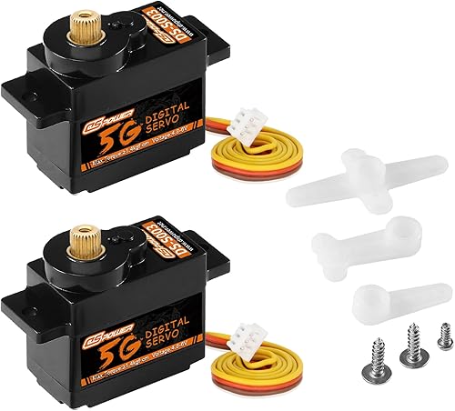 DSPOWER Servos micro digitales de 0.18 oz, mini servo, engranajes de metal, servos de motor sin núcleo para 128 RC coche, avión, robot de ala fija