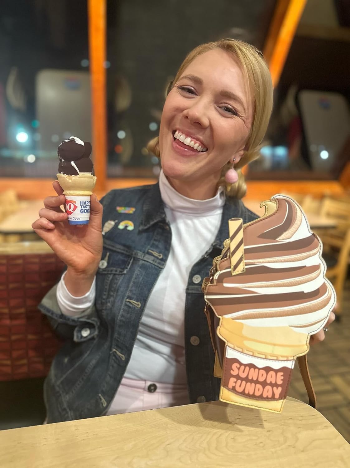 Bewaltz PU Leather with Adjustable Strap Snack and Desserts Themed Handbag