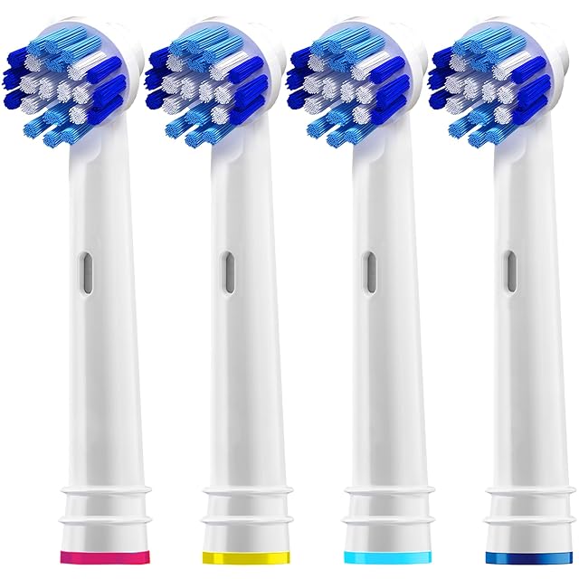 Replacement Brush Heads Compatible with OralB Braun- Pack of 4 Professional Electric Toothbrush Heads- Precision Refills for Oral-b