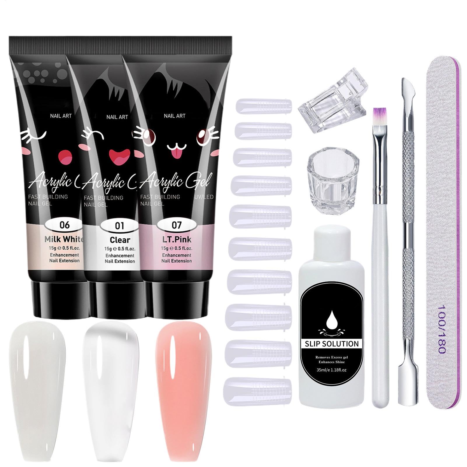Kit per unghie in gel, chiodi per manicure in gel,Manicure gel di lampada UV portatile | Set di unghie con tutto, set completo di chiodi poli, forniture per unghie a casa, estensione per unghie per Sa