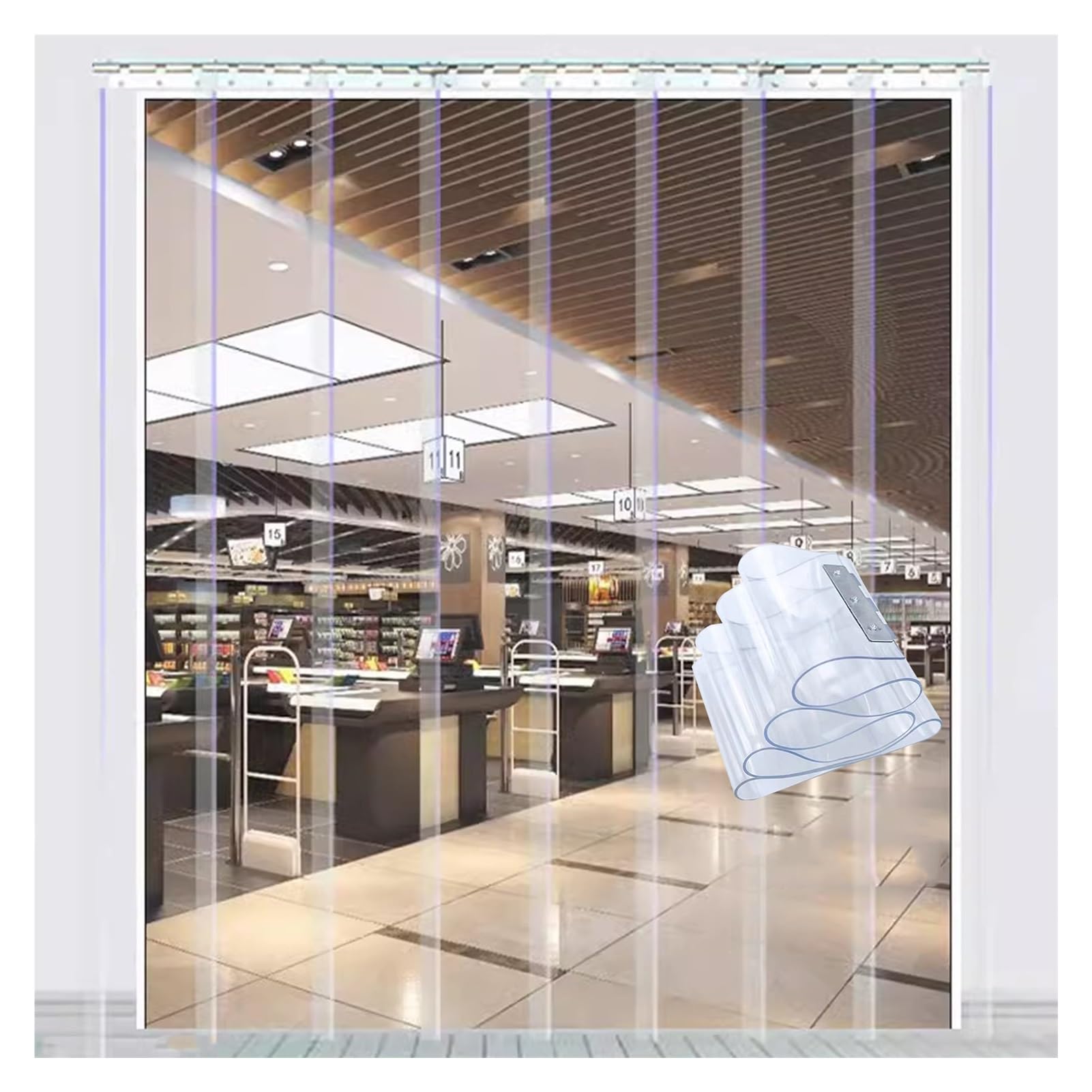 Rideau de porte en PVC imperméable et isolant thermique pour préserver le froid positif
