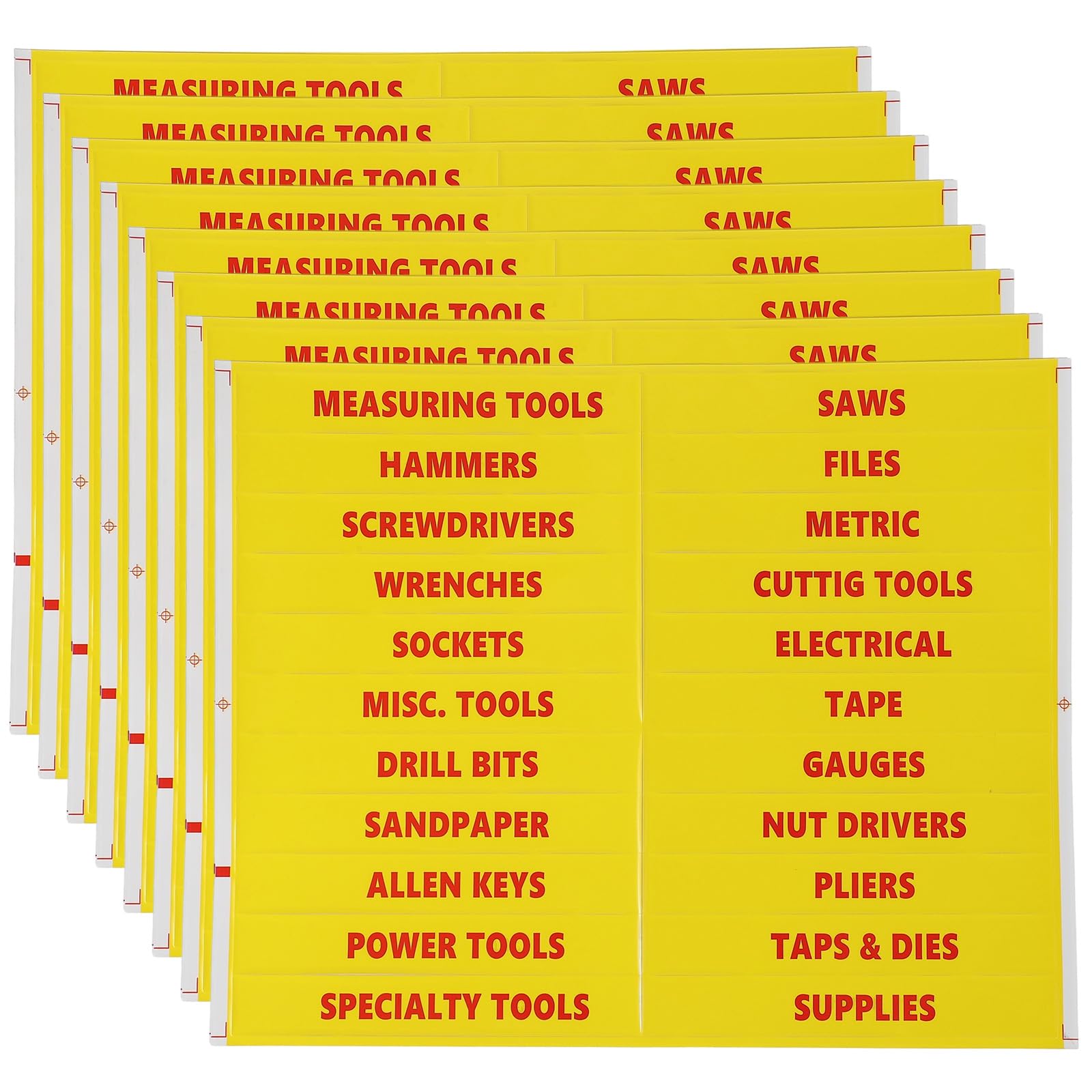 PATIKIL Tool Box Label Sticker, 8 Sheets Machine Organizer Decal Waterproof Tool Box Stickers for Home Industry Yellow (22 Pcs/Sheet)