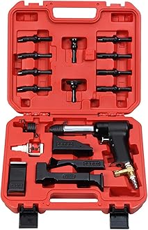 HANSON RIVET HRH-4X-777 Rivet AIR Hammer KIT. with 4 Bucking Bars, 4 Cupped & Offset Universal Head Bits (3/32", 1/8", 5/32" and 3/16"), 2 Flush Head Bits, and 2 Retainer Springs