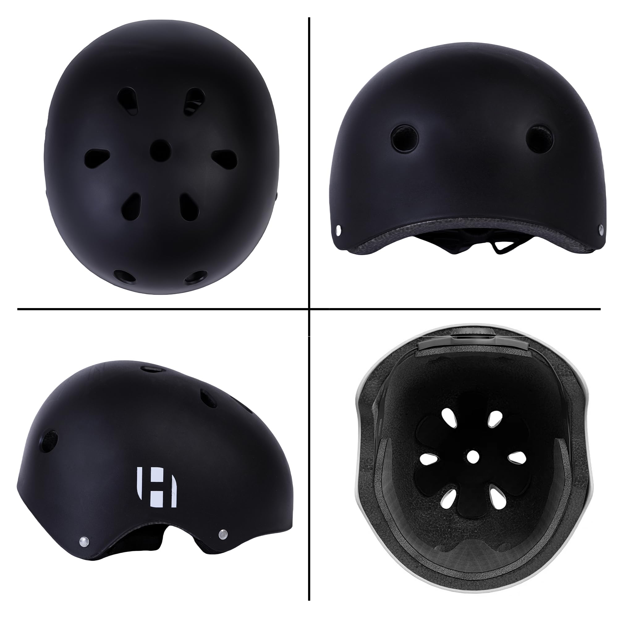 Habib Verstellbarer Kinderfahrradhelm & 6-teiliges Schützer-Set - Ventiliert, Knie-, Ellbogen-, Handgelenkschützer, 8-13 Jahre, Mädchen & Jungen, Fahrrad, Roller, Klettern, Skateboard