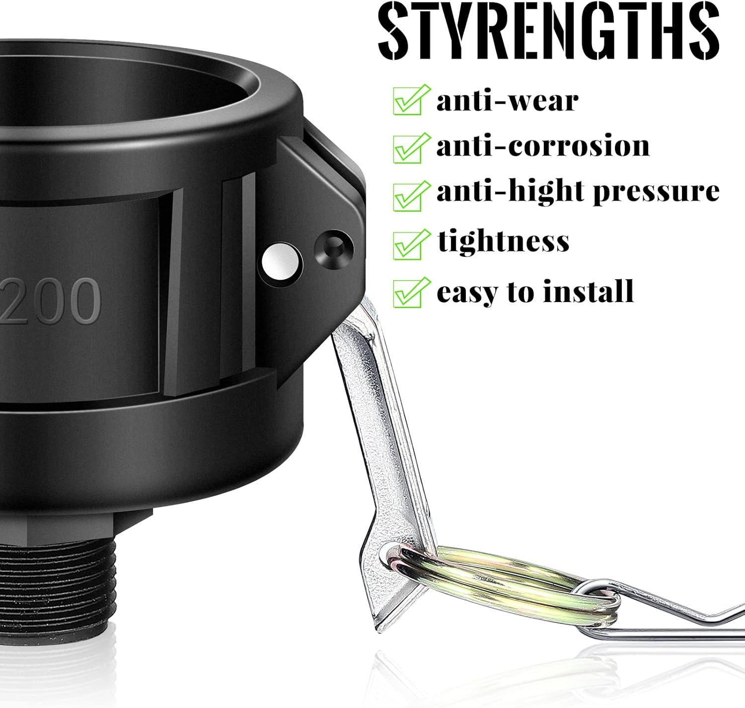 Tondiamo 275 330 Gallon Ibc Tote Fittings Adapter 2 Inch Tote Tank Drain Adapter with Camlock to 3/4 Inch Garden Hose Connection, Black(2 Pack)