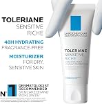 La Roche-Posay Face Hydratant pour la peau sensible, Lotion faciale sensible toleriane avec Niacinamide & Céramides, sans alcool, sans parfum & Recommandé par les Dermatologues,40mL