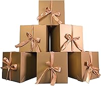 Vista 11 de Cajas de regalo blancas de 6 x 6 x 6 pulgadas con tapas, 12 hermosas cajas blancas cuadradas con cinta, perfectas para bodas, Navidad, cumpleaños