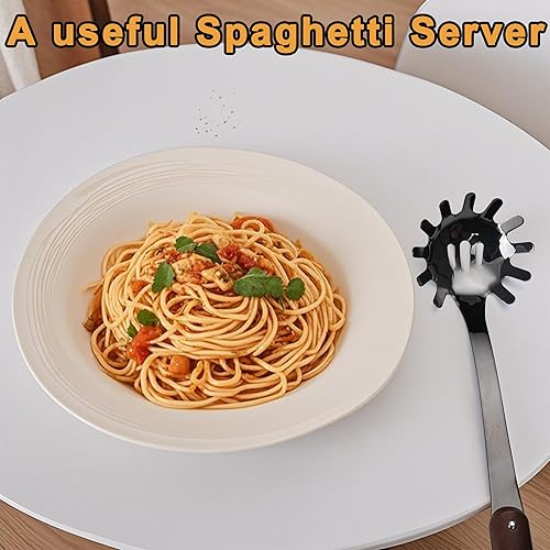 Miniatura 4 de Juego de utensilios de cocina de acero inoxidable pulido con espejo, juego de 6 utensilios de cocina con mango de madera, juego de herramientas de