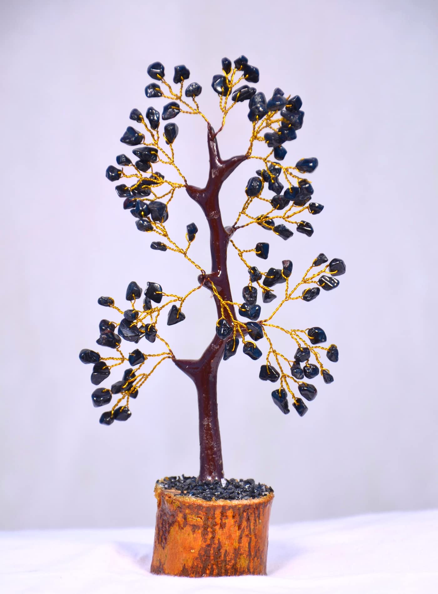 VIBESLEBlack Tourmaline Crystal Tree - Gemstone Bonsai for Positive Energy Homes, Feng Shui Decor, Chakra Tree of Life, Room Office Decor, Housewarming Diwali Gift