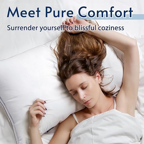 Miniatura 3 de viewstar Juego de 2 almohadas tamaño King, almohadas de cama para dormir, almohadas King para dormir de espalda, estómago o de lado, almohadas