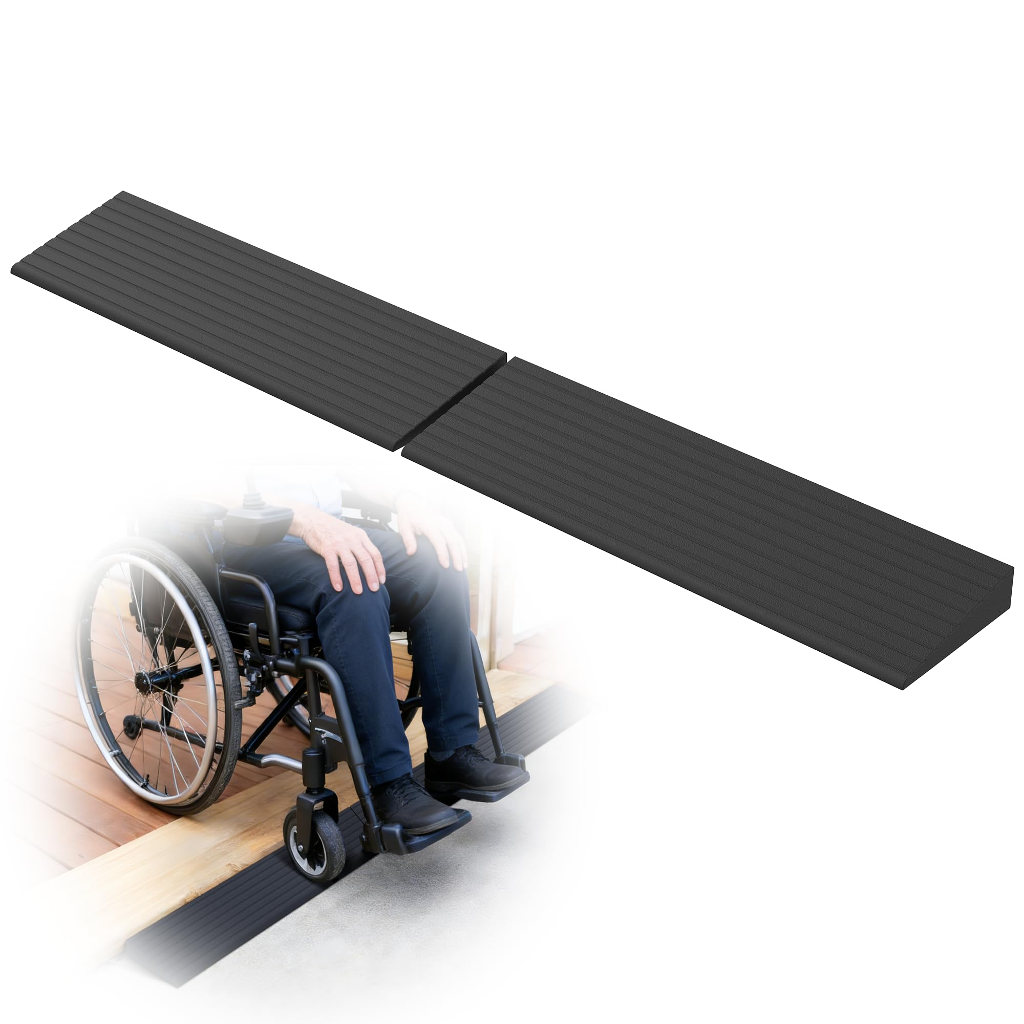 Photo 1 of Nuvium 1 Inch Rubber Threshold Ramps for Doorways, 2 PCS