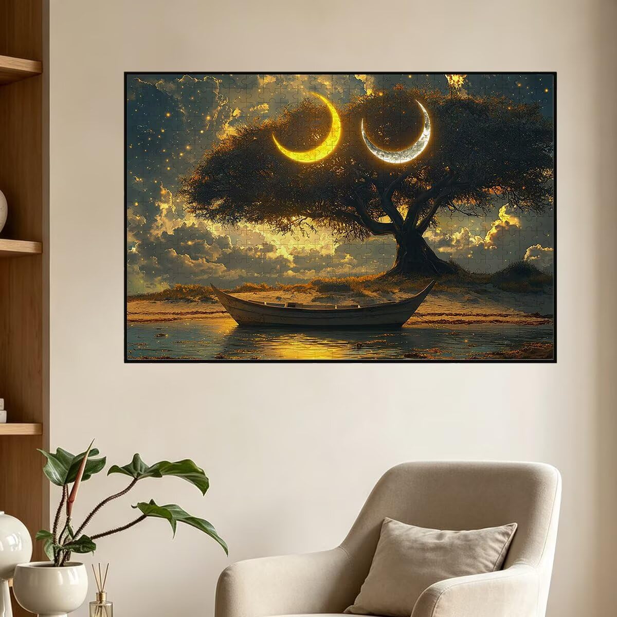 Puzzle 4000 Pezzi Albero, Puzzle Adulti Luna in Legno, 141x87cm -1131