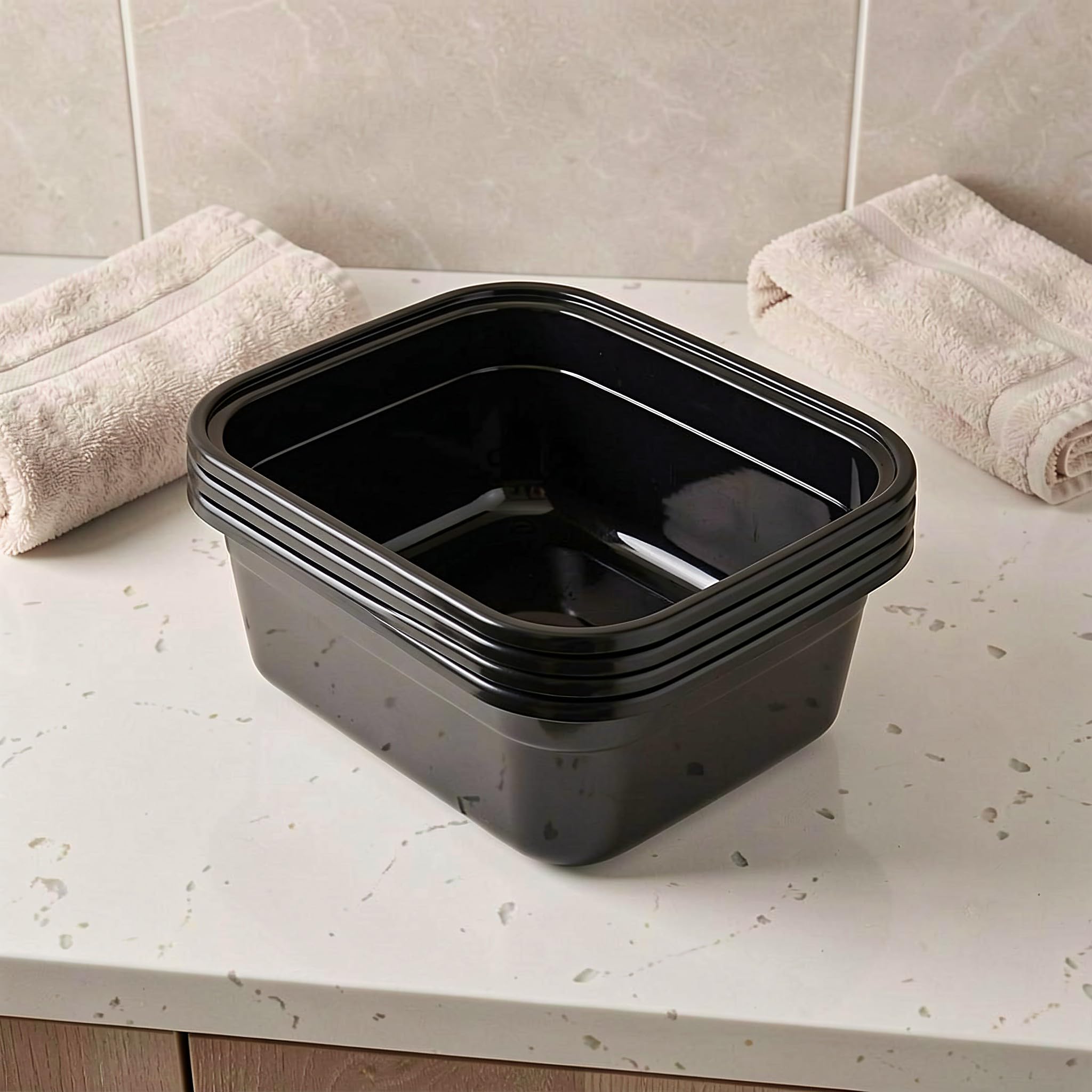 Gatuida 4 palanganas de plástico gruesas de gran tamaño para limpieza,