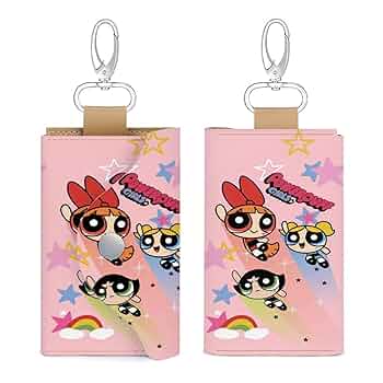 パワーパフガールズ キーホルダー 財布　スマホアクセサリー flapper_bags パワーパフガールズ 財布 ミニ財布 三つ折り財布