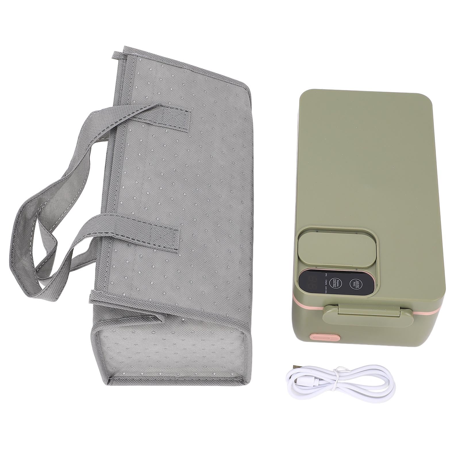 Lunch Box Elettrico Portapranzo Riscaldato in Acciaio Inossidabile 316 1L Cordless 3D Riscaldamento Concentrato Doppia Guarnizione 4000mAh Scaldavivande Portatile per Ufficio All'aperto