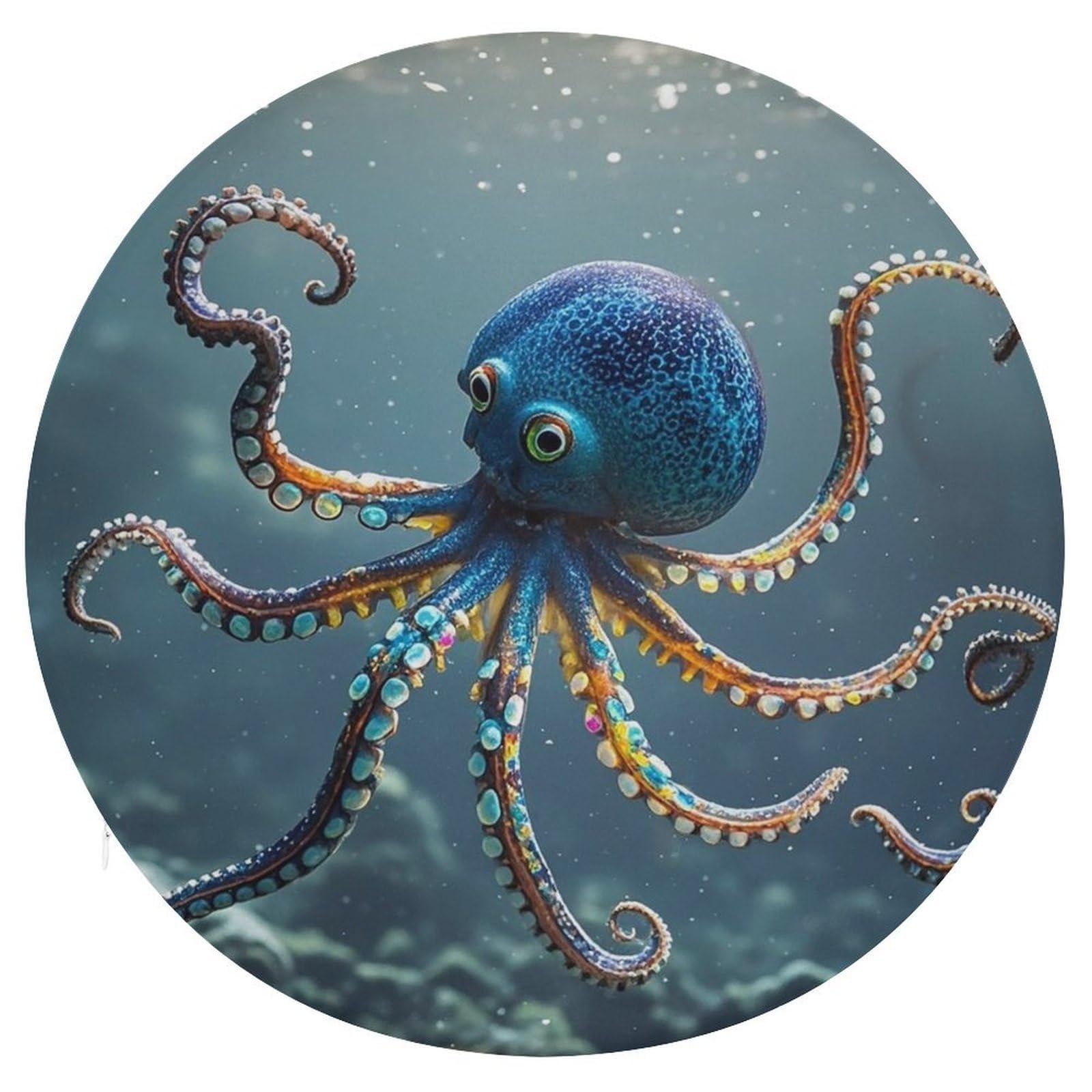 FekiLoot Octopus Seat Cushion Comfort Memory Foam Seat Cushion Chair Pad Soft Round Stool Cushion Chair Cushion Removable Washable Cover for Home Office Outdoor Bistro 15.35 Inch