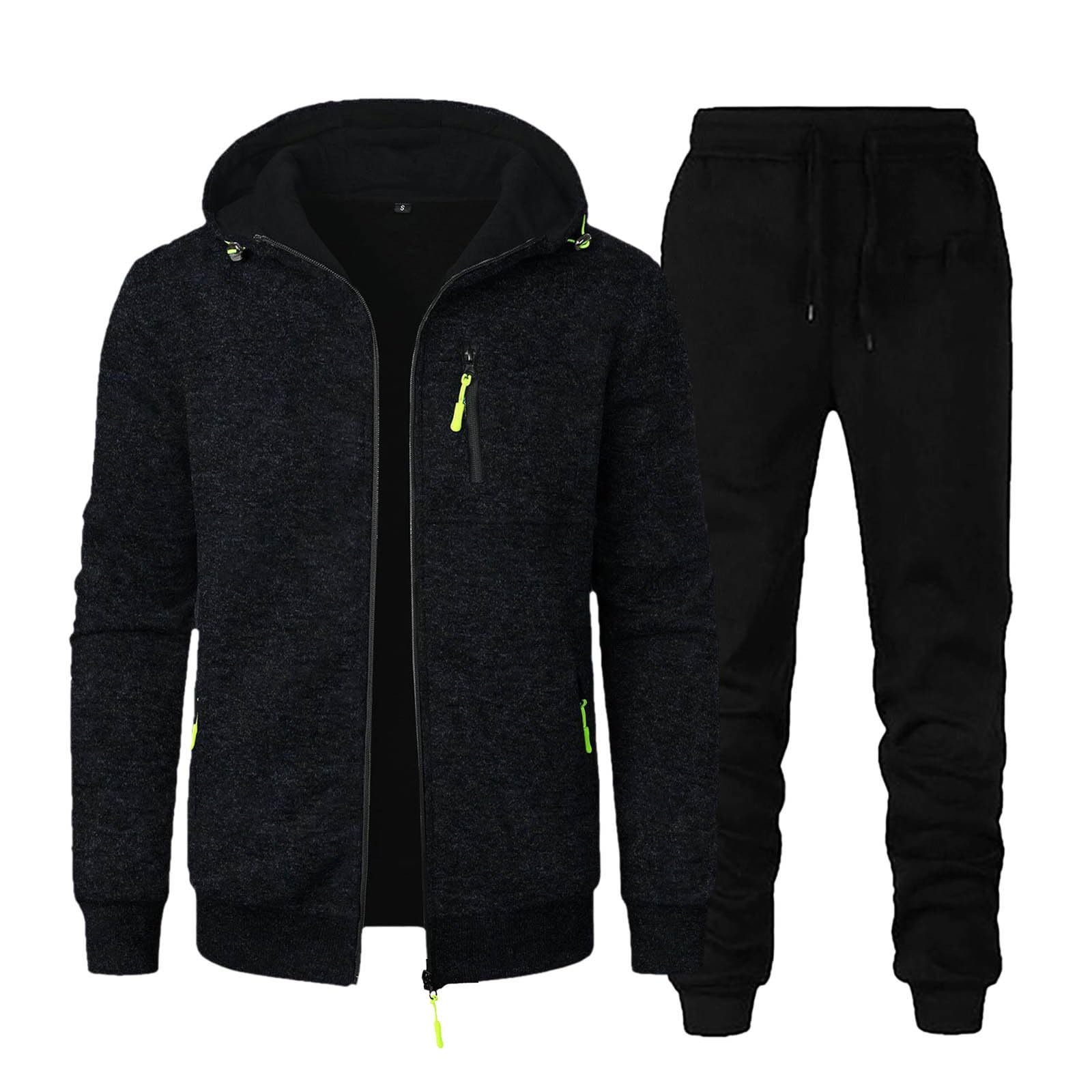 Męski dres treningowy, bluza z kapturem z zamkiem błyskawicznym, 2-częściowy dres treningowy, dla mężczyzn, miękka bawełniana odzież sportowa z kieszeniami na zamek błyskawiczny, lekki, wygodny strój