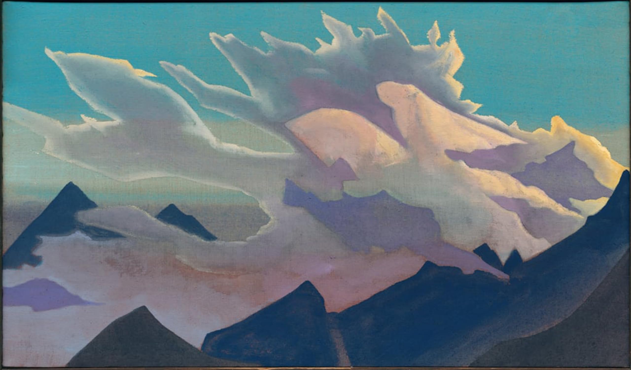ARTXLXXBN Famous Painting Canvas Artwork Graffiti Print Light by Nicholas Roerich Portrait Canvas Image for Home Decor 60x90cm