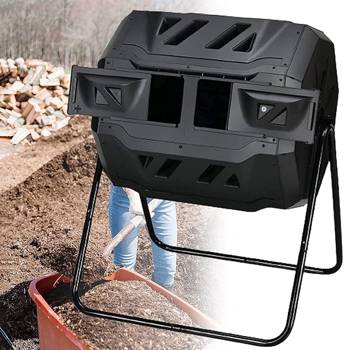 Buy Tumbling Composter, Dual Chamber High Volume Compost Bin with Water