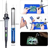 Vista 4 de YIHUA 947-V Soldering Iron Kit with 3 LED Lights, Temperature Control, 5 Premium Solder Tips, Desoldering Pump, Indicator & ON/OFF Switch-60 Watts