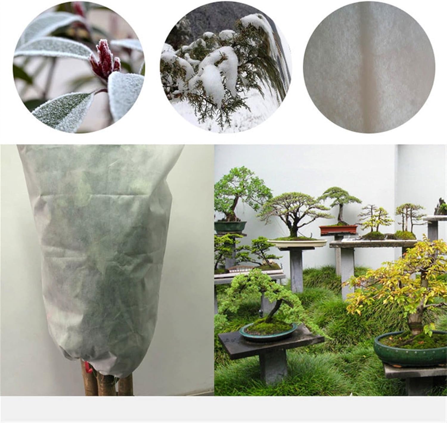 Melairya 2 Pieces Winter Drawstring Plant Cover Plant Protection Cover Bags Frost Protection Bag Preventing Freezing Frost Bad Weather (Color : 2pcs, Size : 120x180cm)