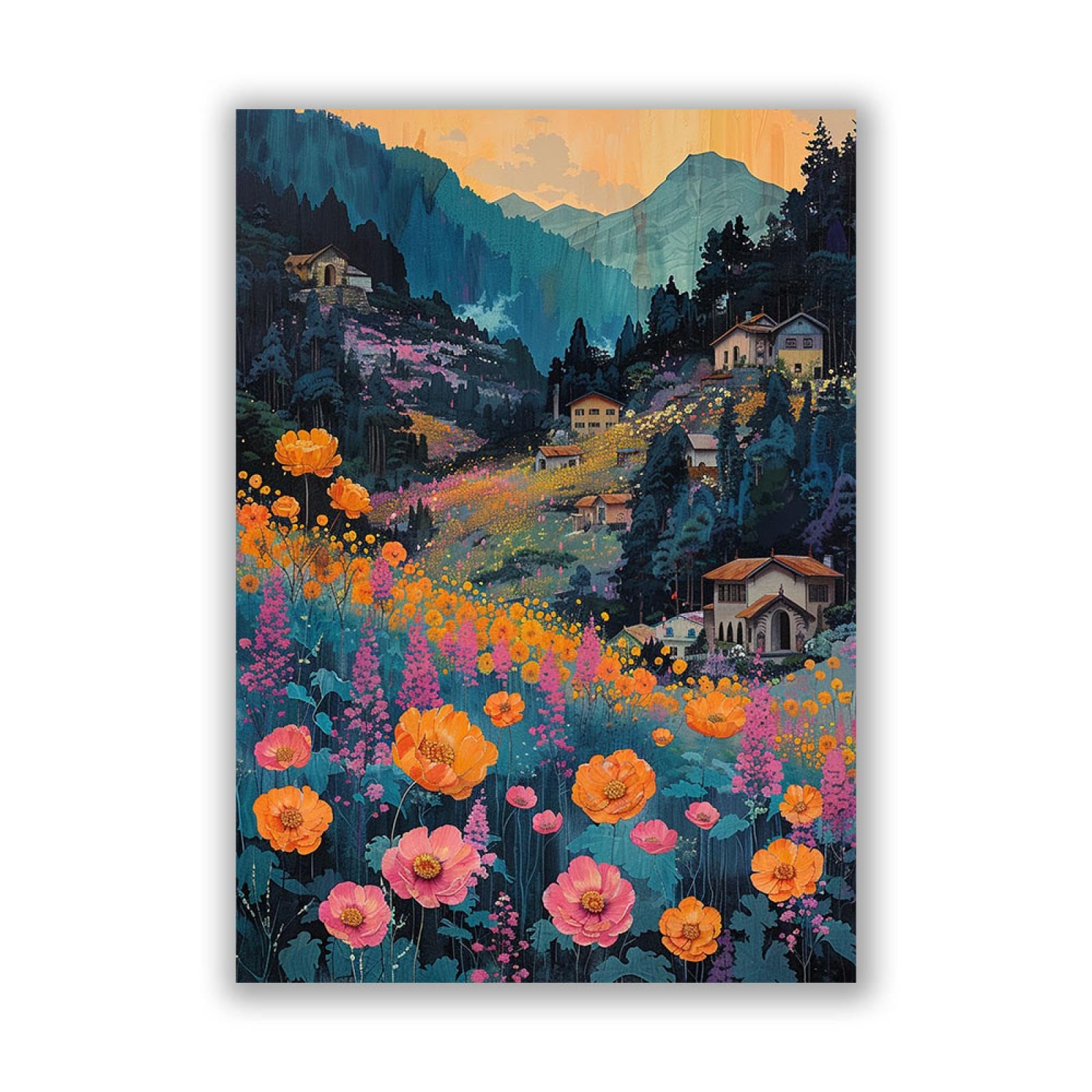 Tableau abstrait fleurs pour transformer un mur vide en espace moderne - 8