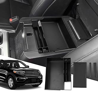 SXCY for 2023 2024 2025 2026 Ford Explorer Center Console Organizer for Ford Explorer 2020-2026 Accessories for 2023-2026 Ford Explorer Console Organizer 2025 2026 Explorer Accessories(Black)