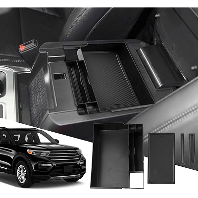 SXCY for 2023 2024 2025 2026 Ford Explorer Center Console Organizer for Ford Explorer 2020-2026 Accessories for 2023-2026 FordExplorer Console Organizer 2025 2026 Explorer Accessories(Black)