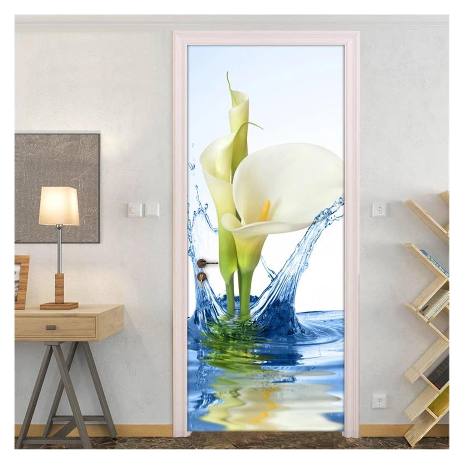 Rénovez une porte abîmée facilement avec ce sticker mural fleur imperméable