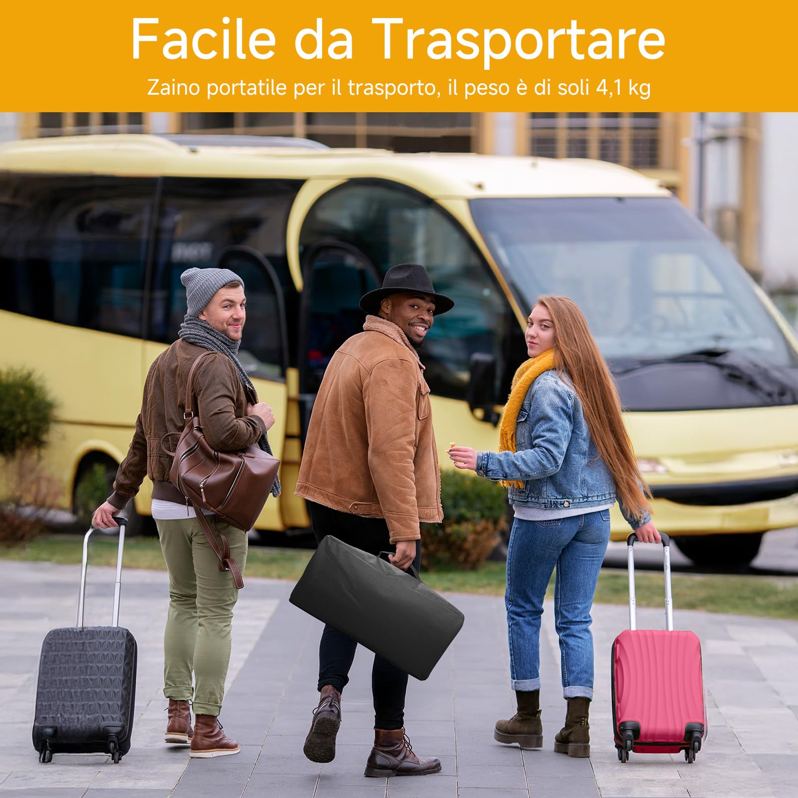 VISULAPEX 120 Pollici Telo Proiettore con Treppiede, Schermo Proiettore Portatile, 16:9, 4K HD Pieghevole per Proiettore con Borsa per il Trasporto per Interni ed Esterni, Home Cinema, Giardino