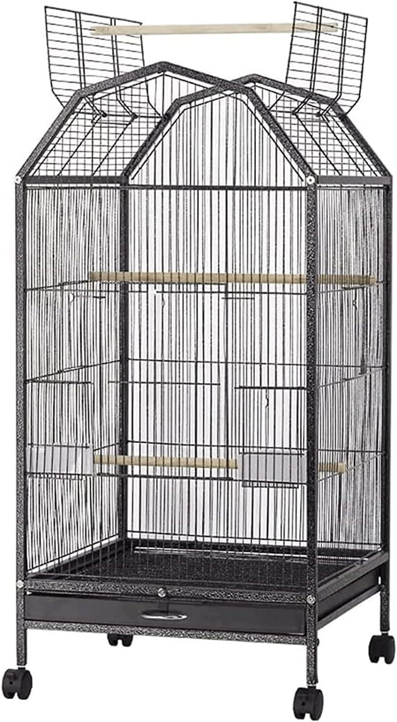 Jaula para pájaros, Jaula Grande de Metal para pájaros, Transportines portátiles para pájaros para el hogar y la Tienda de Mascotas (B)