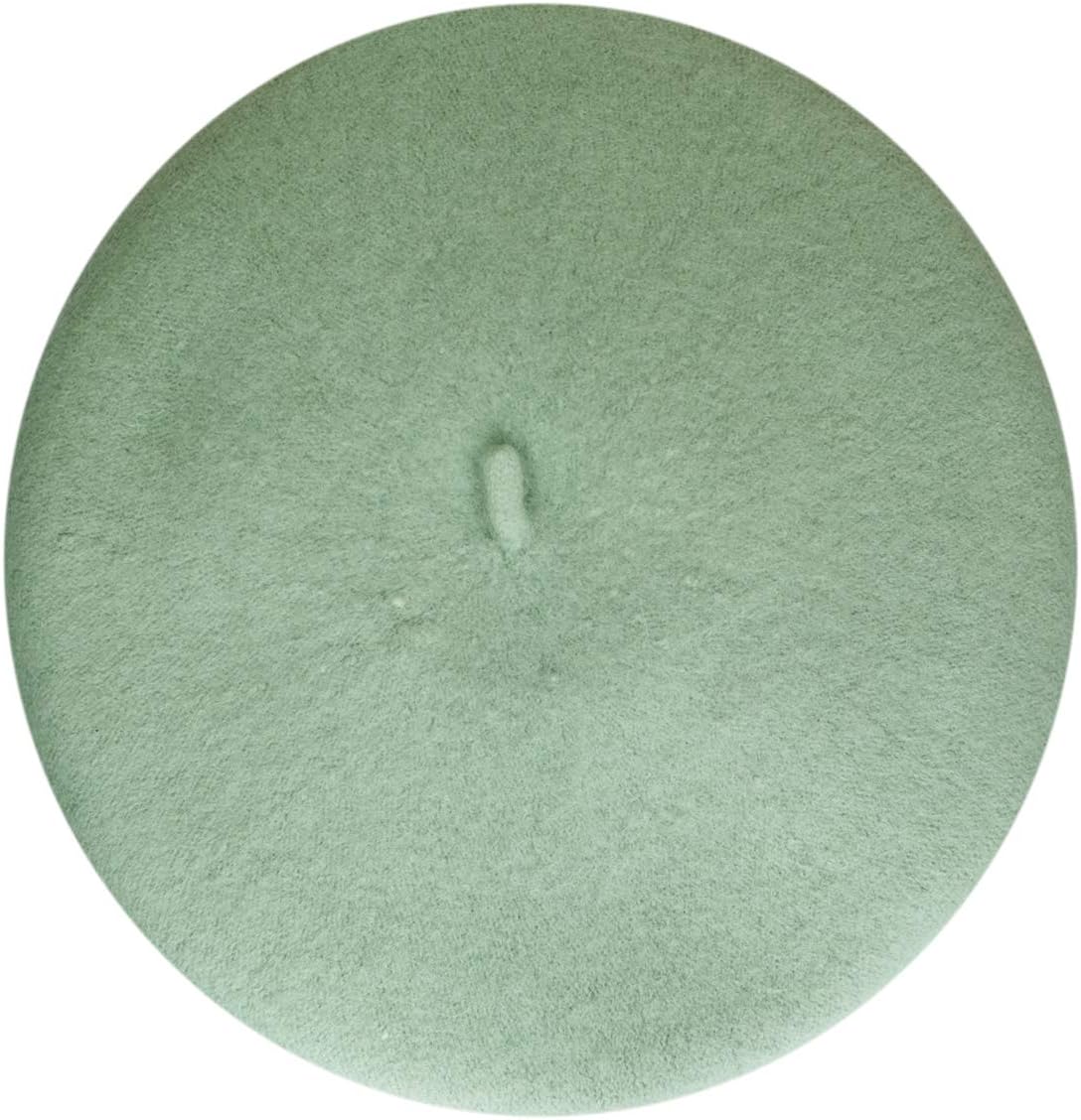 GlluttWomen Wool Beret Hat French Style Solid Color