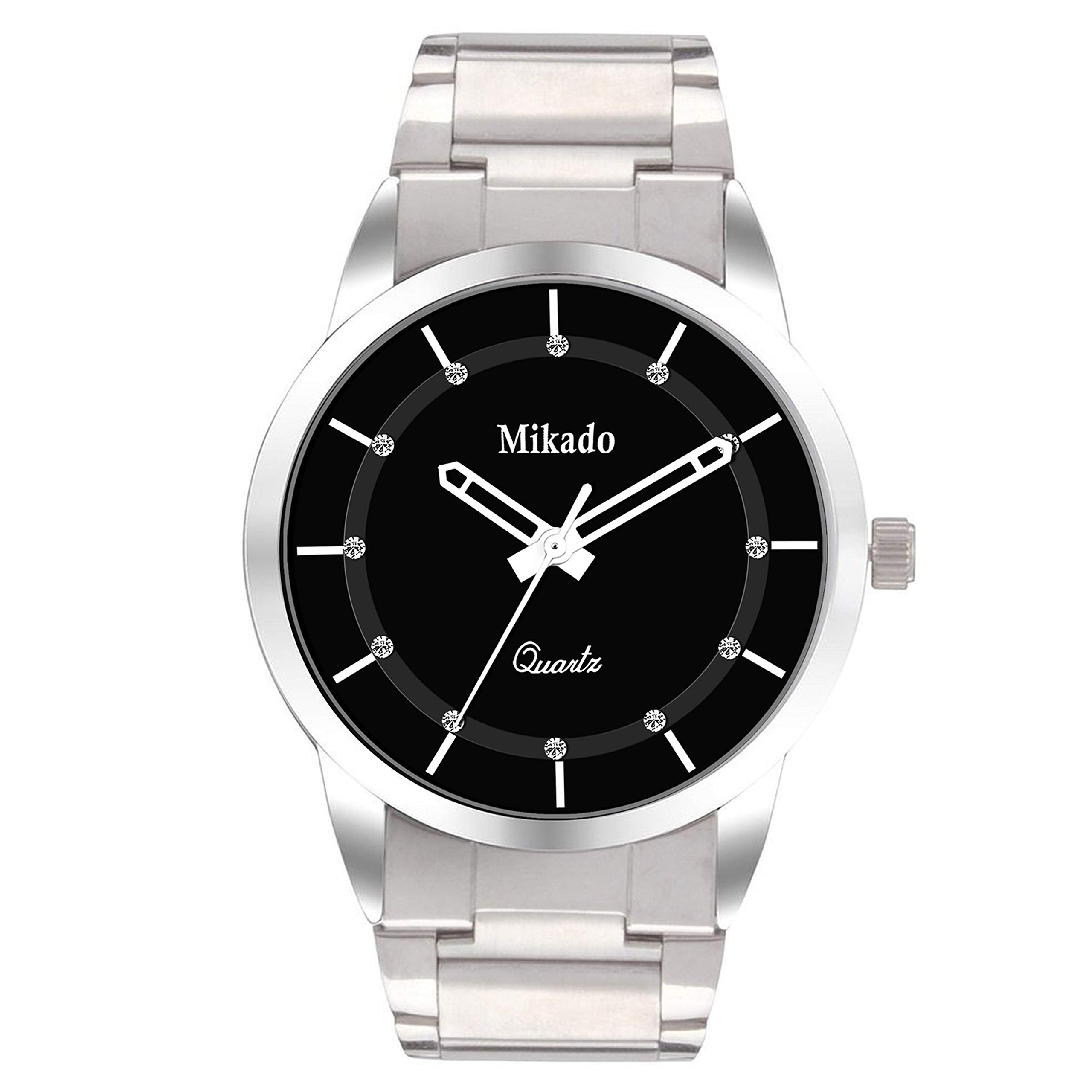 Mikado Black & Silver Chain Analog Watch for Mens (B08W9C38SZ) Amazon Price History, Amazon Price Tracker