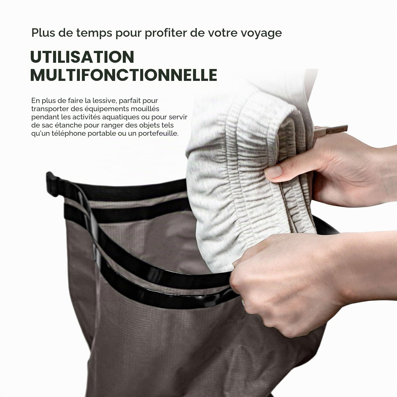 ETROL Trousse de lavage pour voyage, machine à laver portable – Kit de lavage manuel portable, sac à récurer les vêtements imperméable