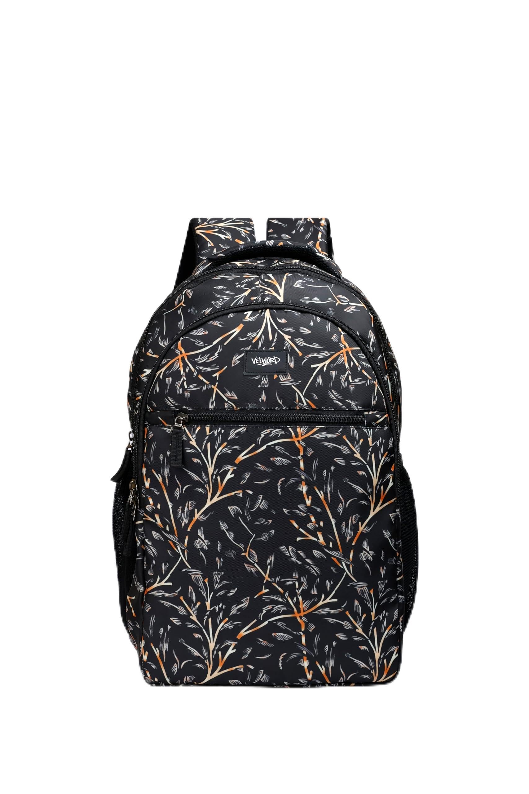 Casual Backpack, Cotton, 36L Capacity, 3 Compartments with Laptop Sleeve, Padded Shoulders, Water Resistant, Medium Size 21x5x21cm, Black, Unisex School Daypack-image-10
