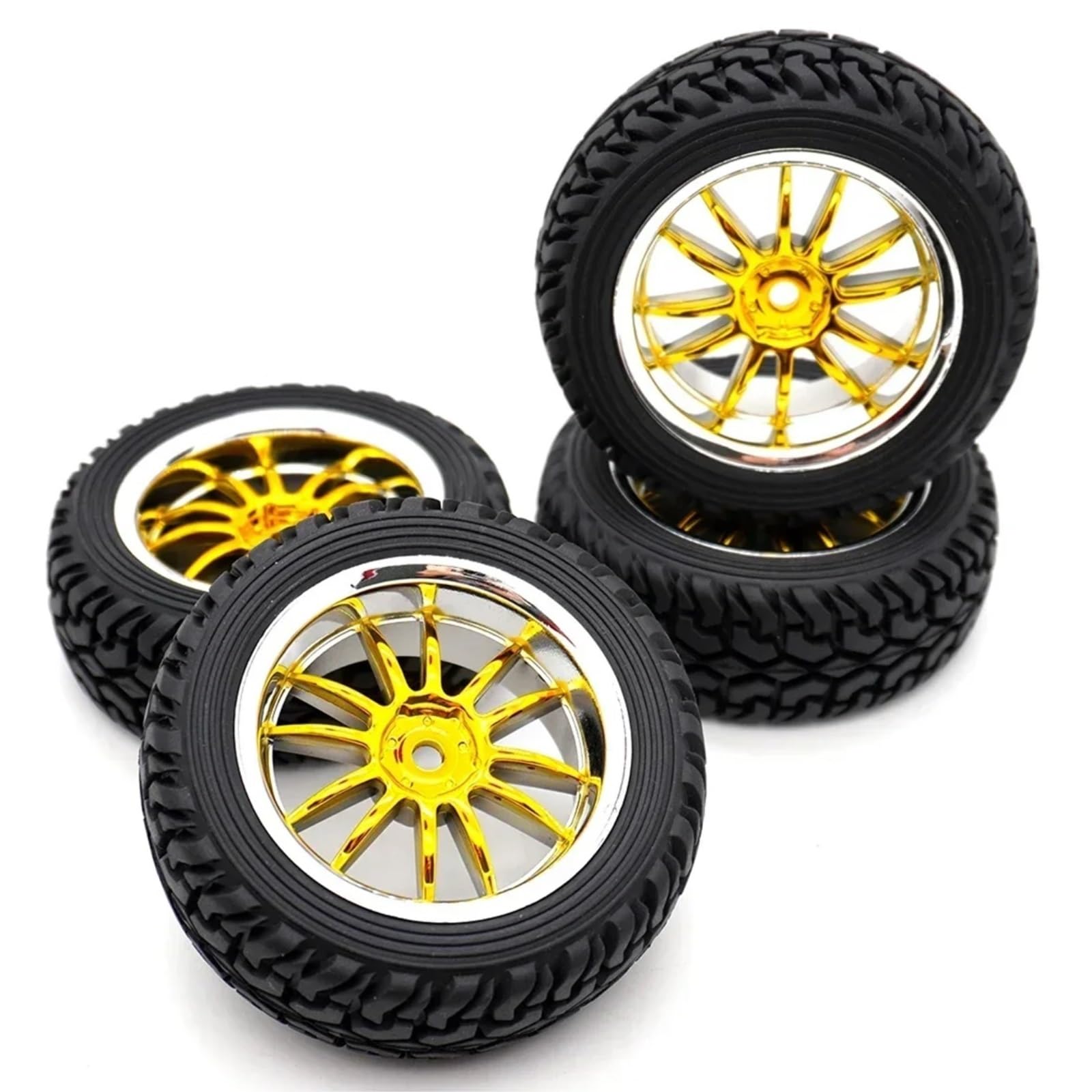 Neumático RC para Wltoys 144001 para Scx10 para TRX-4 para Tamiya para Buggy 1/12 1/14 1/10 1,9 Pulgadas 75mm Neumáticos Rueda 12mm Bujes Hexagonales RC Coche Todoterreno(Black)