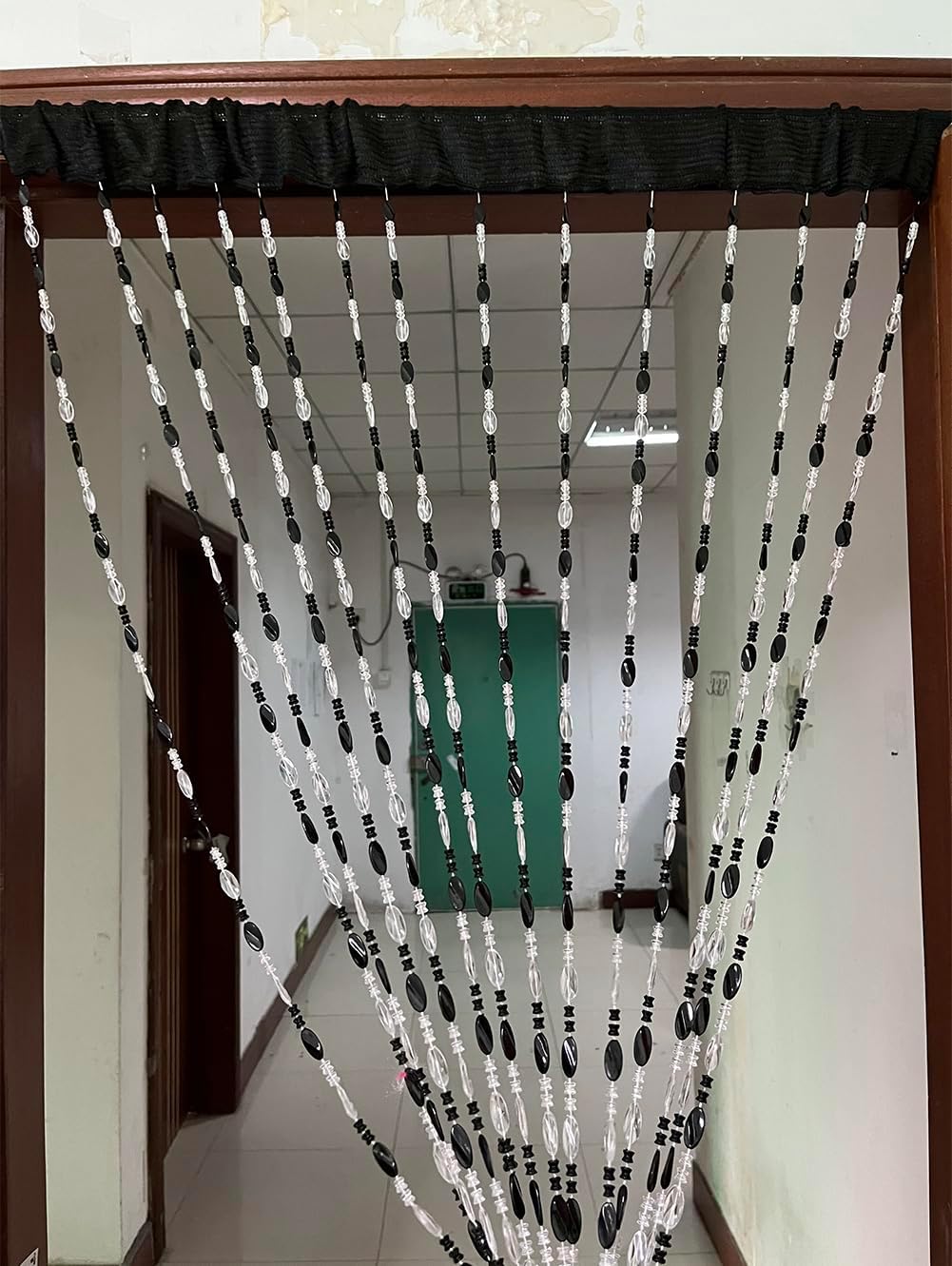 ZiDeTang Acrylic Beaded Door Curtain Home Décor Tassel Room Divider Curtain (Black, 100cm by 195cm)