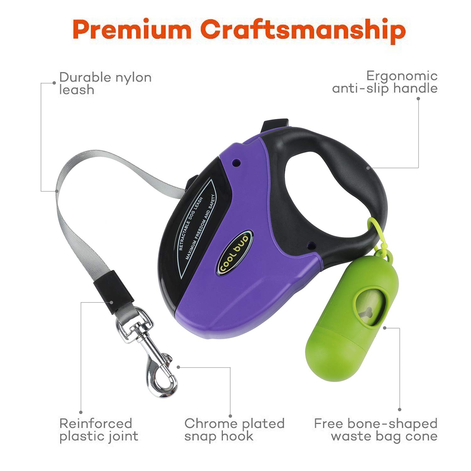 cool bud retractable dog leash