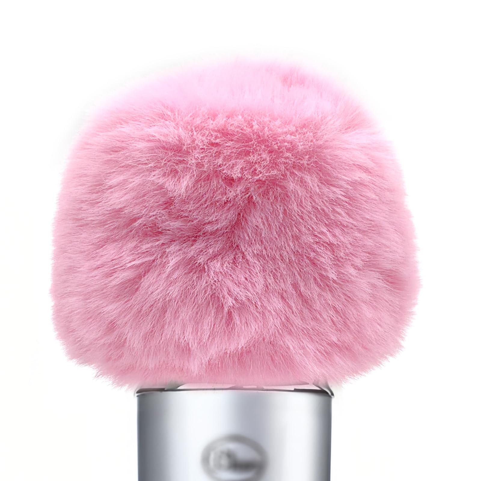Musiin Microphone Windshield, Fur Cover, Anti-Foam Cover, Compatible with Blue Yeti Microphone (Pink)