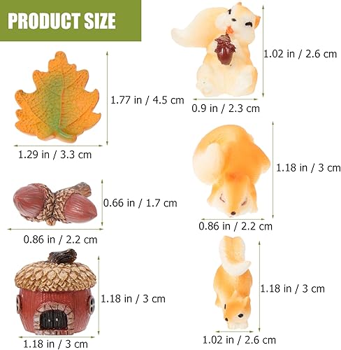 Miniatura 3 de Happyyami 24 pcs Mini Squirrel Ornament Micro Landscape Ornament Mini Squirrel Craft Squirrel Animal Figurines Squirrel Decor Miniature Animals