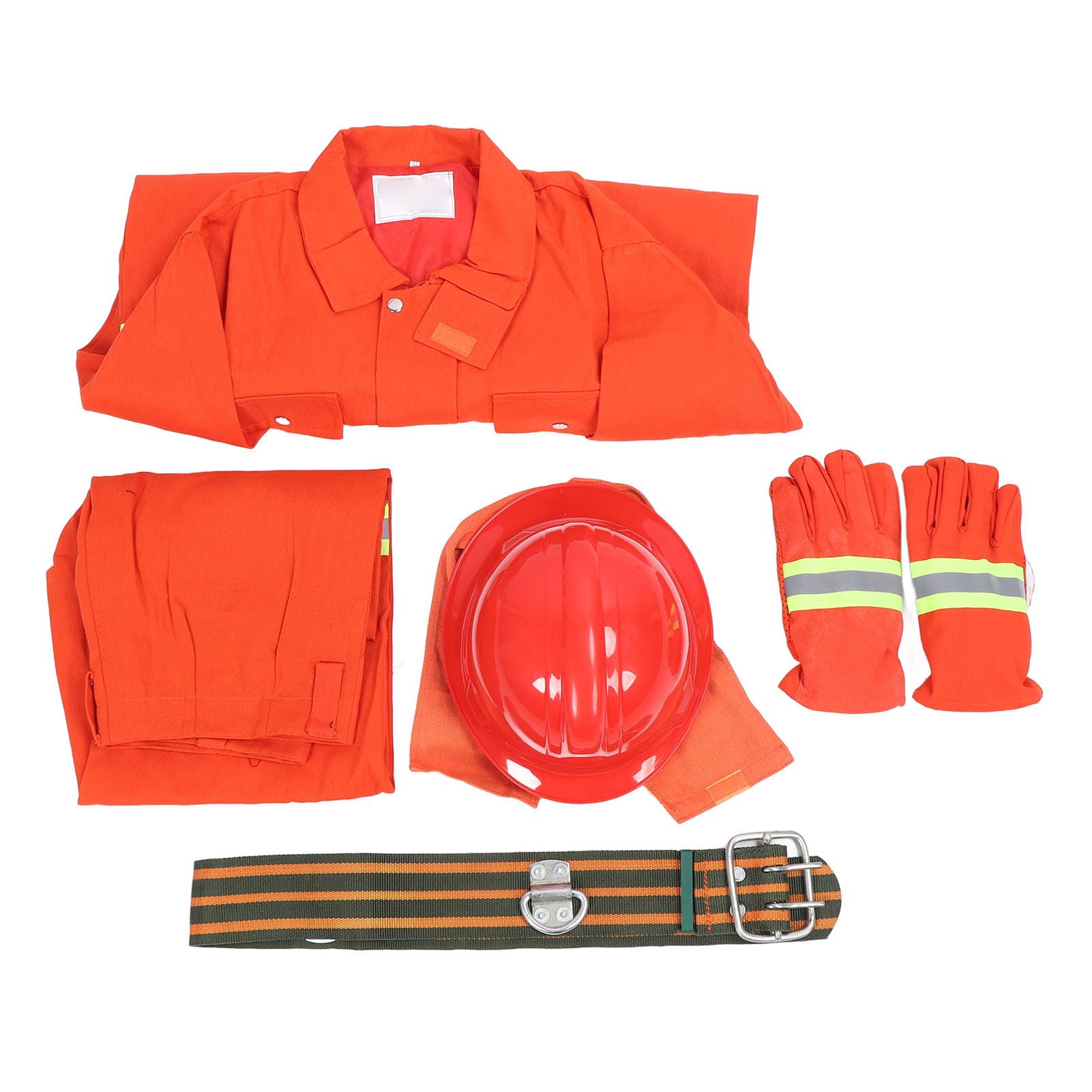 FTVOGUE Tuta di Sicurezza Ignifuga Tipo 97, Tuta Ignifuga con Strisce Riflettenti per un'elevata Protezione Dal Calore Fino a 180 °C, Abbigliamento Lavoro in Cotone Resistente per Corsi (L)