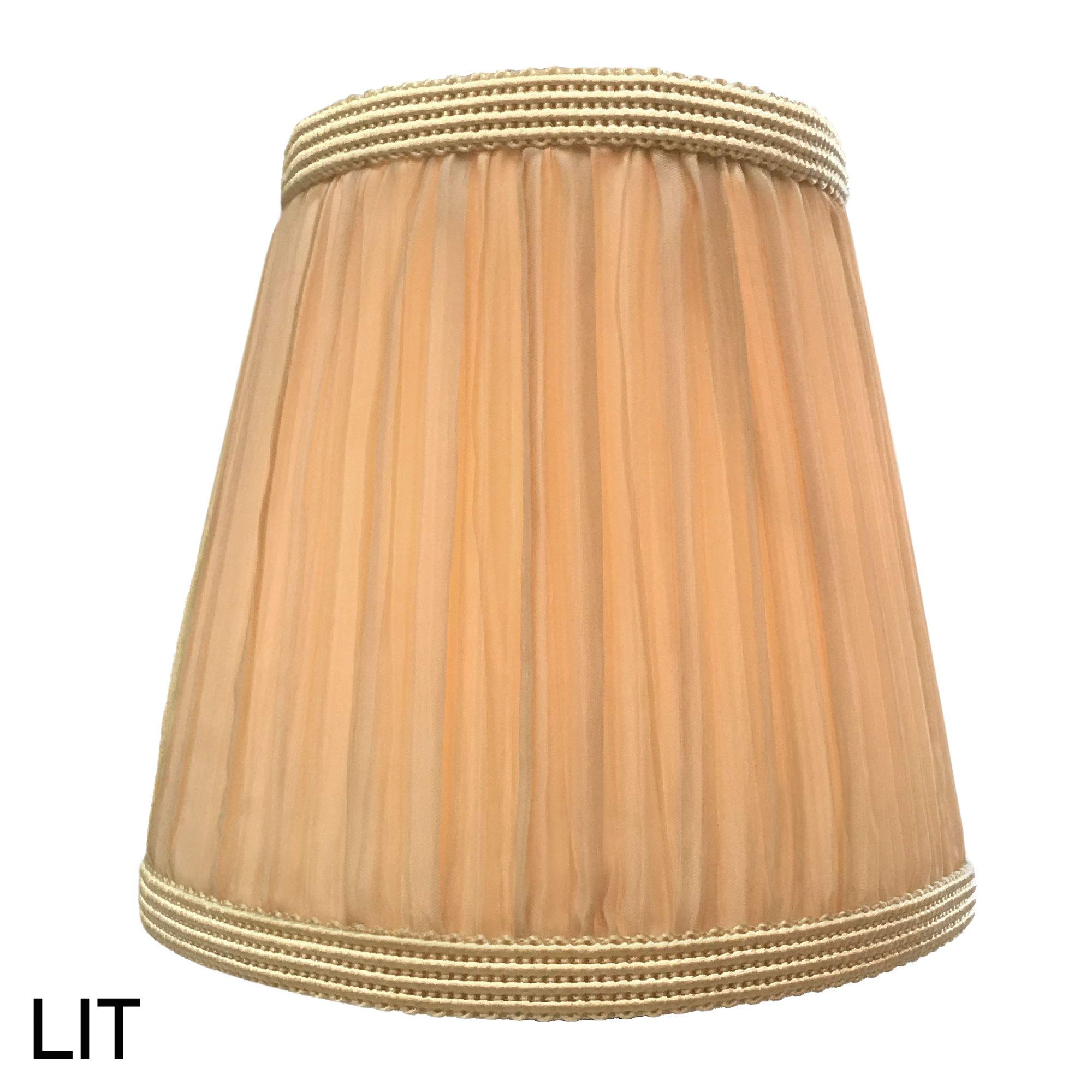 Royal Designs, Inc. CS-1054-5AGL-6 Designer Mushroom Pleat Empire Clip On Chandelier Lamp Shade, 3