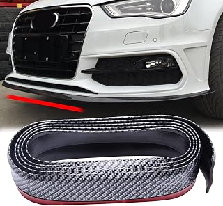 JMTBNO Universal Frontspoiler Lippe, 2.5 M Gummi Tuning Stoßfänger Aufkleber Front Stoßstangenschutz Protector Lip Splitter Spoiler Kohlefaser für Auto LKW SUV