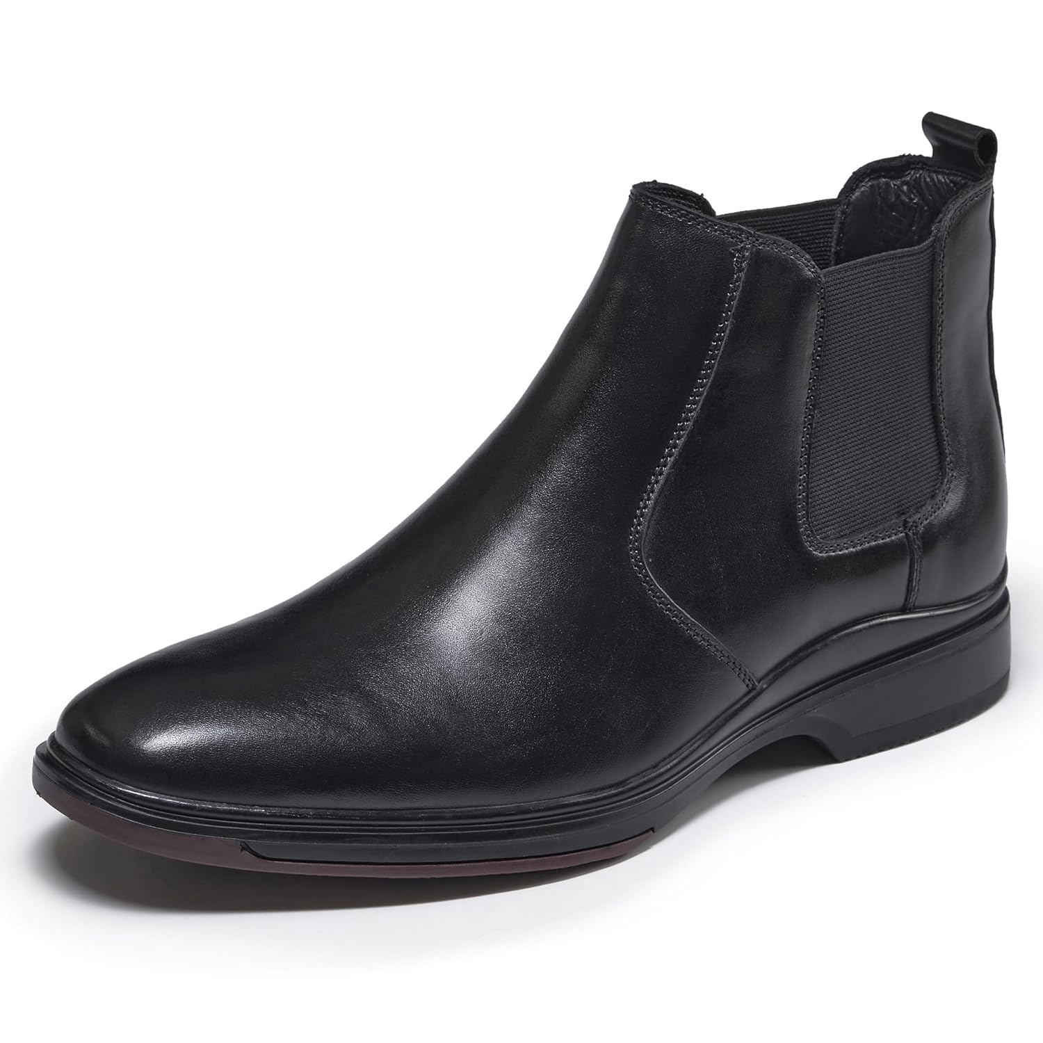 ArcBrothers Mens Chelsea Boots Relaxed Fit Roomy Toe Box Design Premium Leather Slip-on Ankle Boots All-Day Comfort