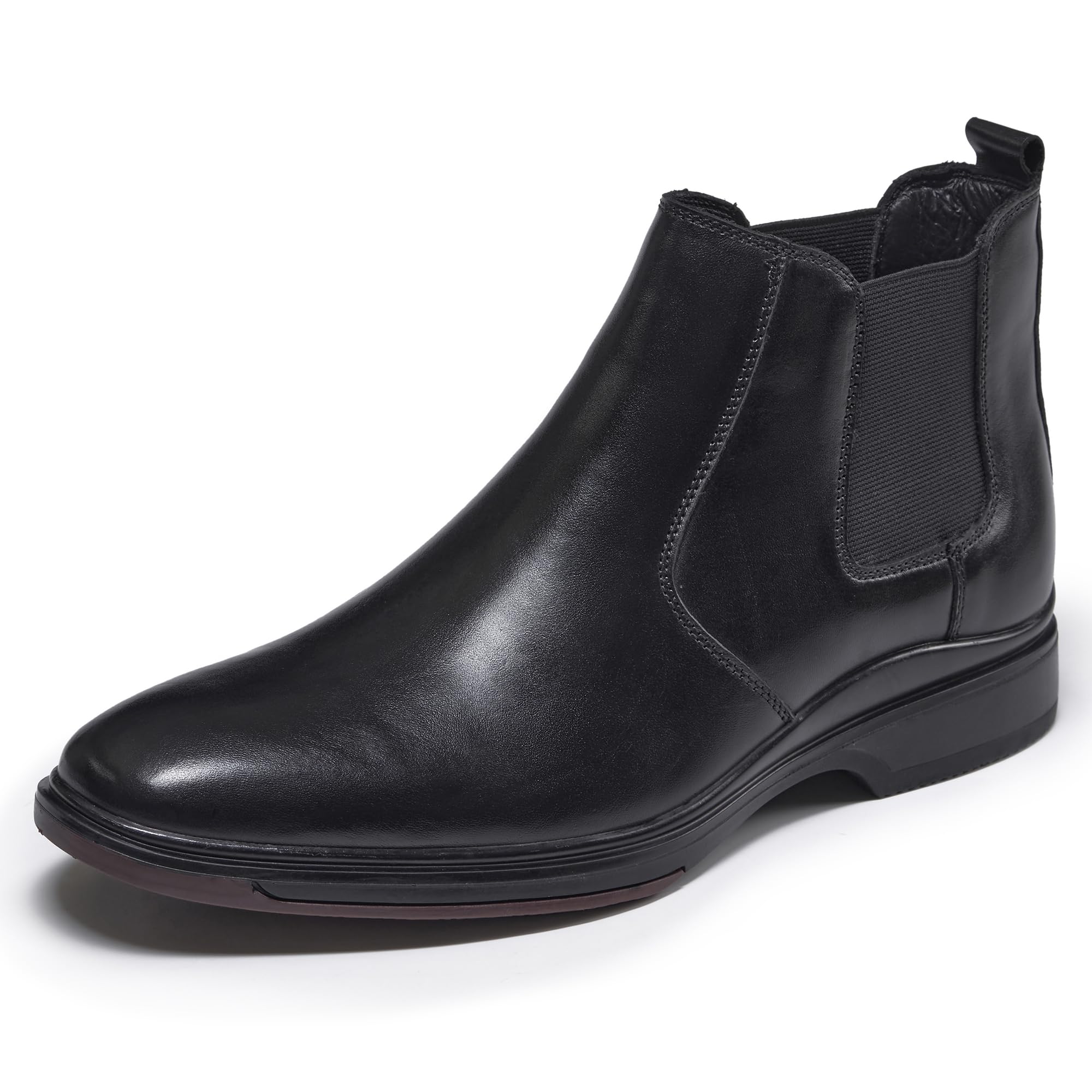 ArcBrothers Mens Chelsea Boots Relaxed Fit Roomy Toe Box Design Premium Leather Slip-on Ankle Boots All-Day Comfort