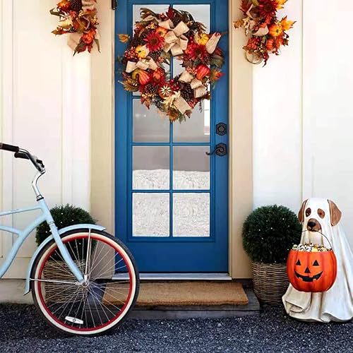 Miniatura 8 de Estatuas creativas de Halloween con soporte para caramelos de calabaza, cubo, cubo, adorno de resina, decoración de fiesta de truco o trato, estatua