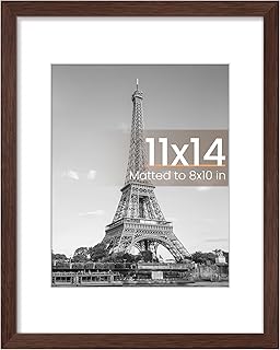 upsimples 11x14 Picture Frame, Display Pictures 8x10 with Mat or 11 x 14 Without,