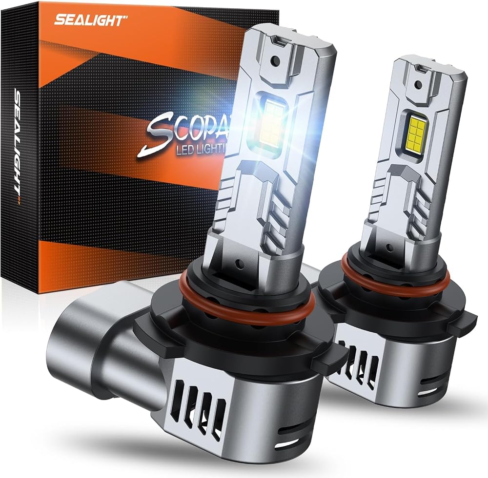 SEALIGHT 9005/HB3 LED 전구, 80,000LM 1500% 밝기, 6500K 쿨 화이트 안개등, 미니 사이즈 플러그 앤 플레이 무선 디자인, Canbus 지원, 2개 팩 — 사진 1