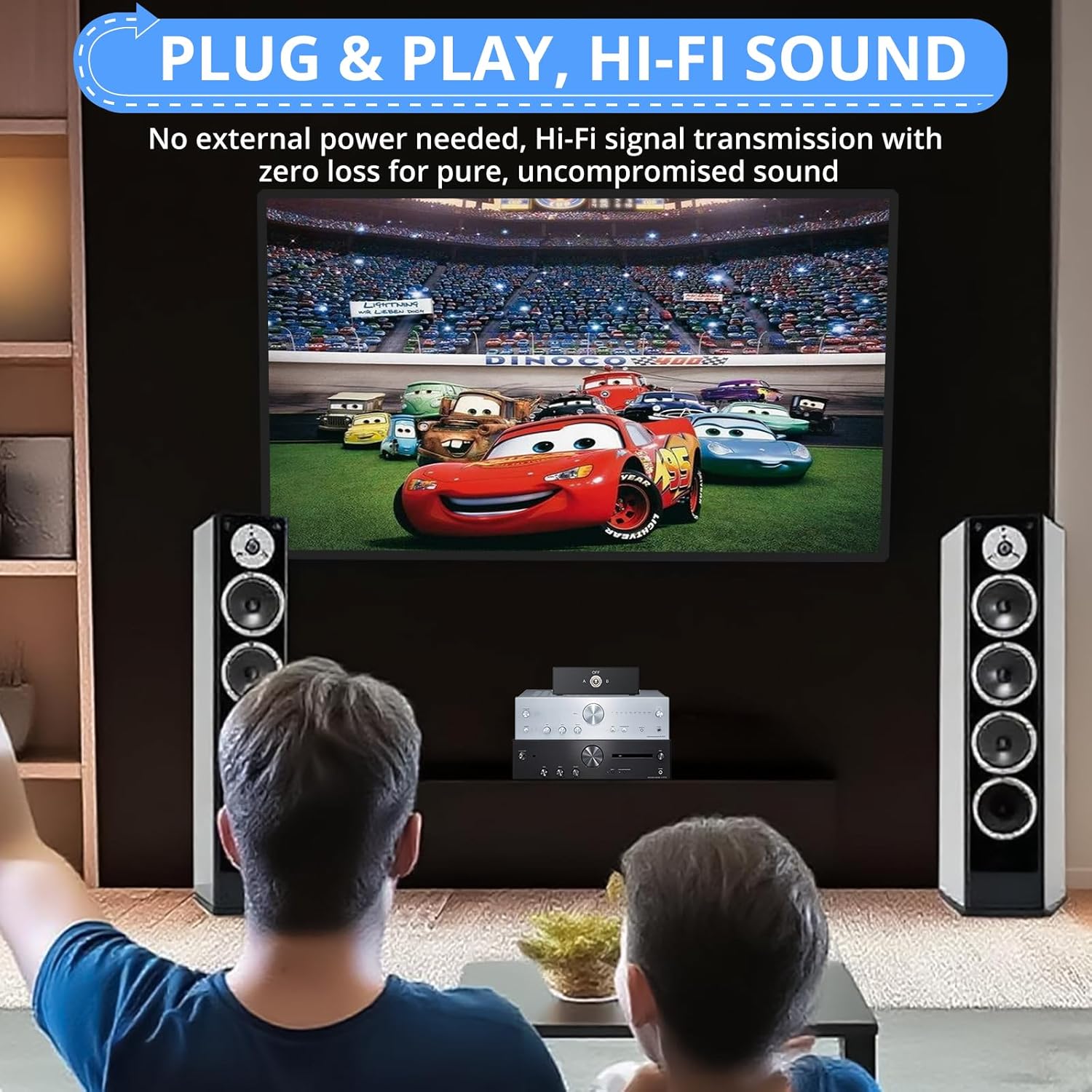 CAMWAY 2-Way Amplifier Speaker Selector Switch Box,Connect 2 Amps to 1 Speaker Pair or 1 Amp to 2 Speaker Pairs, A/B/Off No Need Power,Amp Speaker Switcher for Home Party Garage Music Studio Audio