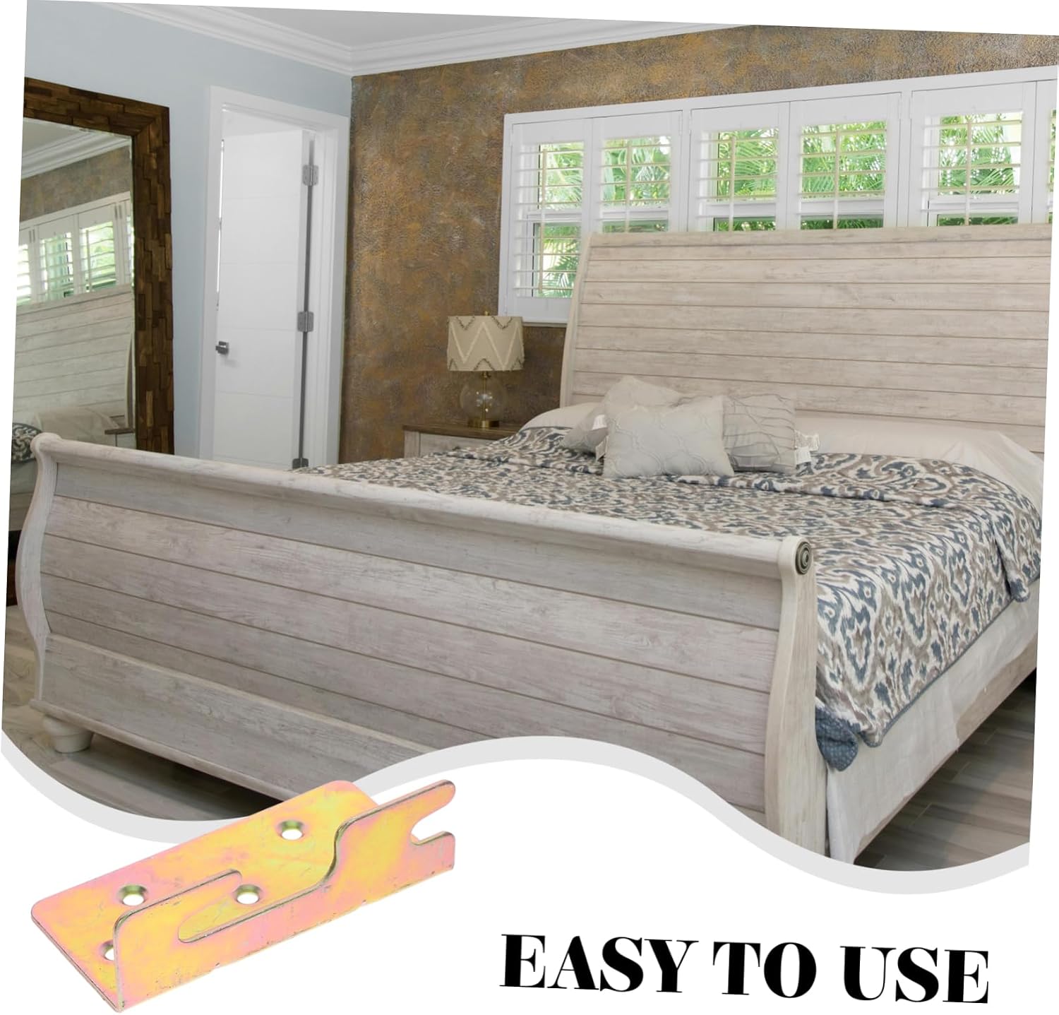 4pcs Bed Frame Mounting Hardware Bed Rail Connectors for Wooden Frames Heavy Duty Versatile Design for Enhanced Stability